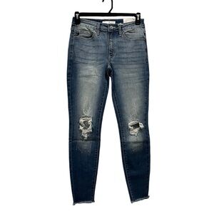 KanCan Blue Skinny Jeans with Distressed Details